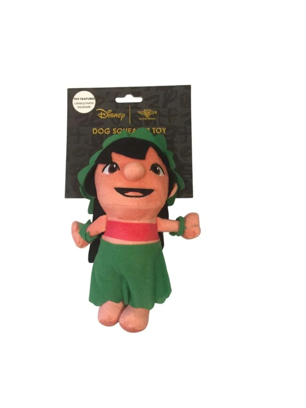 Disney LILO Plush Squeak Crinkle Dog Toy Buckledown
